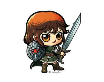 Realm Questers | Fantasy Abenteurer Sticker | Fantasy Kunst | Gaming | RPG Sticker | Geschenk für Gamer | Vinyl-Aufkleber | Fantasie