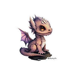 Cute Dragon Sticker | Mythical Creature | Fantasy Art | Dragon Sticker | Laptop Sticker | Fantasy Lover | Dragon Mom | Dragon Lover