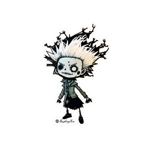 GhostPunk Character | Spooky Punk Stickers | Edgy Cute Art | Creepy Cuteness | Macabre | Eerie | Cute and Creepy | Horror Stickers