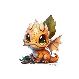Cute Dragon Sticker | Mythical Creature | Fantasy Art | Dragon Sticker | Laptop Sticker | Fantasy Lover | Dragon Mom | Dragon Lover