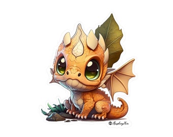 Cute Dragon Sticker Mythisch wezen | Fantasie kunst | Dragon Sticker Laptop Sticker Fantasy Lover Dragon Mom Drakenliefhebber