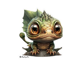 Cute Dragon Sticker Mythisch wezen | Fantasie kunst | Dragon Sticker Laptop Sticker Fantasy Lover Dragon Mom Drakenliefhebber