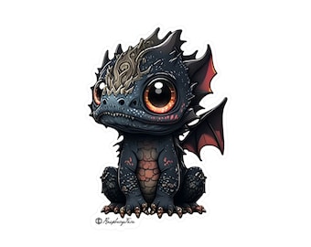 Cute Dragon Sticker Mythisch wezen | Fantasie kunst | Dragon Sticker Laptop Sticker Fantasy Lover Dragon Mom Drakenliefhebber