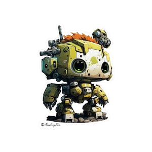 Mini Mech Sticker | Tiny Cute Mech Warriors | Adorable Mech Battle Robots | Miniature Mech | Tiny Robot Stickers | Micro Mechs
