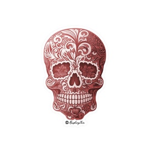 Beautiful Craniums | Highly Detailed Skull Sticker | Ornate Skulls | Vinyl Stickers for Laptops | Unique and Sophisticated | Skull Art