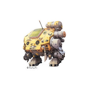 Mini Mech Sticker | Tiny Cute Mech Warriors | Adorable Mech Battle Robots | Miniature Mech | Tiny Robot Stickers | Micro Mechs