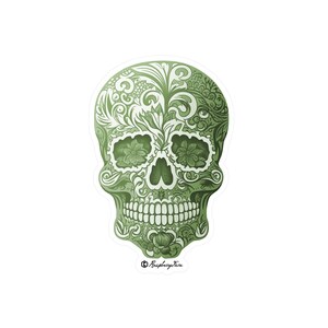 Beautiful Craniums | Highly Detailed Skull Sticker | Ornate Skulls | Vinyl Stickers for Laptops | Unique and Sophisticated | Skull Art