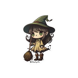 The Tiny Coven | Cute Witch Stickers | Unique Characters | Vinyl Stickers | Cute and Adorable | Fantasy Art | Perfect for Halloween