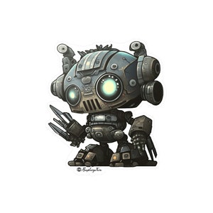 Mini Mech Sticker | Tiny Cute Mech Warriors | Adorable Mech Battle Robots | Miniature Mech | Tiny Robot Stickers | Micro Mechs