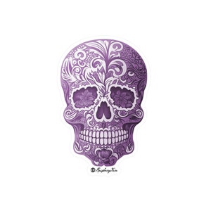 Beautiful Craniums | Highly Detailed Skull Sticker | Ornate Skulls | Vinyl Stickers for Laptops | Unique and Sophisticated | Skull Art