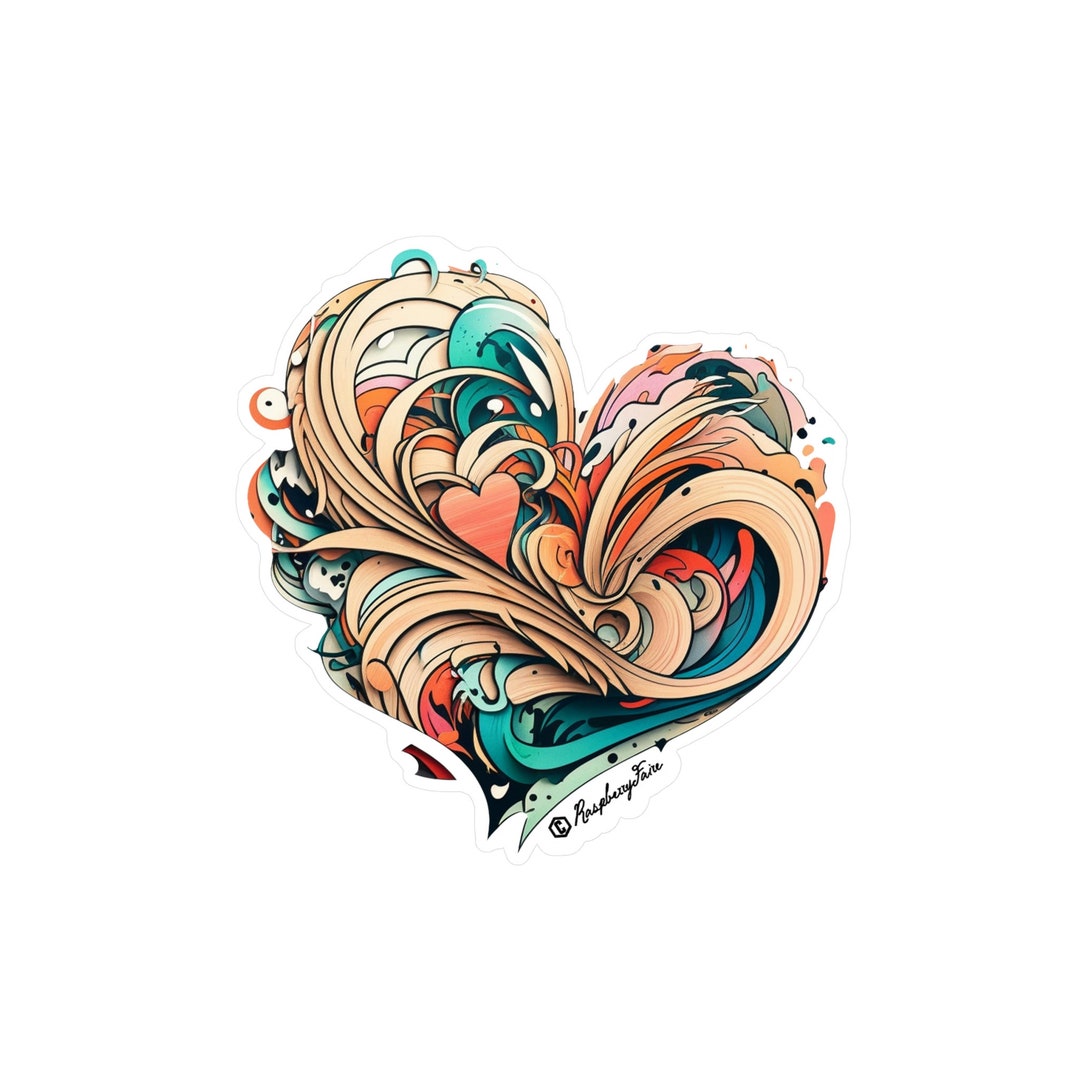 Beautiful Heart Stickers Artistic Hearts Style and Love Scrollwork
