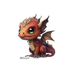 Cute Dragon Sticker | Mythical Creature | Fantasy Art | Dragon Sticker | Laptop Sticker | Fantasy Lover | Dragon Mom | Dragon Lover