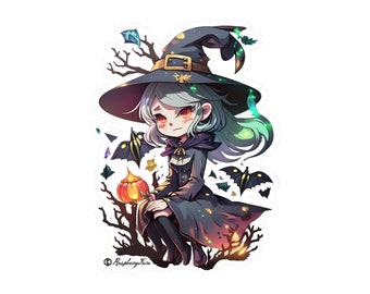 The Tiny Coven / Lindas Pegatinas de Brujas / Personajes Únicos / Pegatinas de Vinilo / Lindas y Adorables / Arte de Fantasía / Perfecto para Halloween