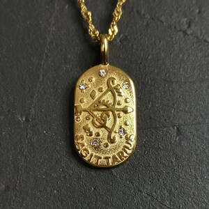 Sagittarius Constellation Necklace – 18K Gold PVD-Plated Stainless Steel Zodiac Pendant, Waterproof & Tarnish-Free Astrology Jewelry