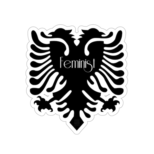 Albanian Flag Feminist Laptop Sticker