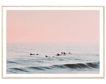 Fine Art Ocean Surf Print - Vintage Minimalist Beach House Framed Fine Art Photography - California Coastal Wall Decor