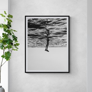 Fine Art Black and White Photography Print - Ocean Dive Beach Lifestyle Framed Fine Art Photography Home Wall Decor