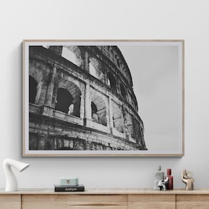 Fine Art Black and White Colosseum Rome Print - Framed Rome Fine Art Photography - Italy Wall Art Home Decor