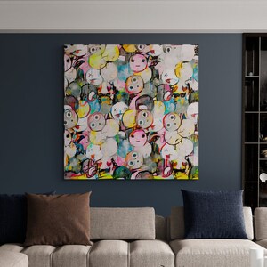 Emoji Abstract Canvas Artwork - Vibrant Contemporary Art With Emoji Faces for Modern Home Decor