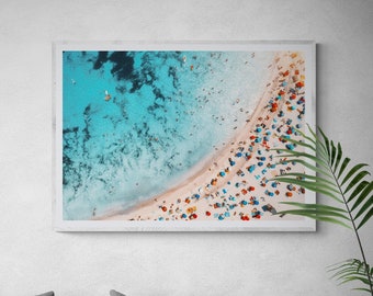 Fine Art Aerial Beach Photography Print - Minimalist Coastal Aerial Print Wall Decor - Framed Fine Art Photography - Home Decor