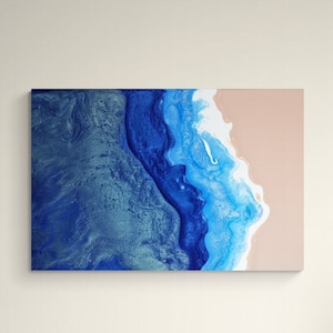 Ocean Abstract Canvas Wall Art - Beach Ocean Abstract Print - Modern Fine Art Print - Abstract Painting Beach Home Decor