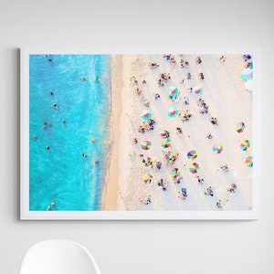 Fine Art Aerial Beach Print - Aerial Beach Photography Print Ocean Framed Coastal Wall Decor