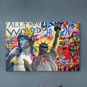 Colorful Graffiti Canvas Print -  Vibrant Urban Street Art for Modern Apartment Decor - Graffiti Canvas Art Print Home Decor