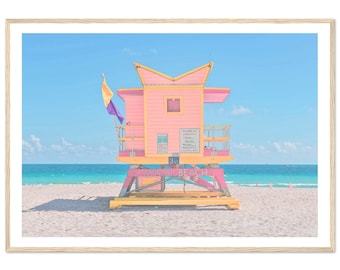 Fine Art Miami Lifeguard Tower Print - Miami Beach Fine Art Photography Framed Print Coastal Wall Art Home Decor
