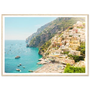 Fine Art Amalfi Coast Aerial Photography Print - Positano Italy Travel Beach Framed Photography Print Home Wall Decor Coastal Wall Decor