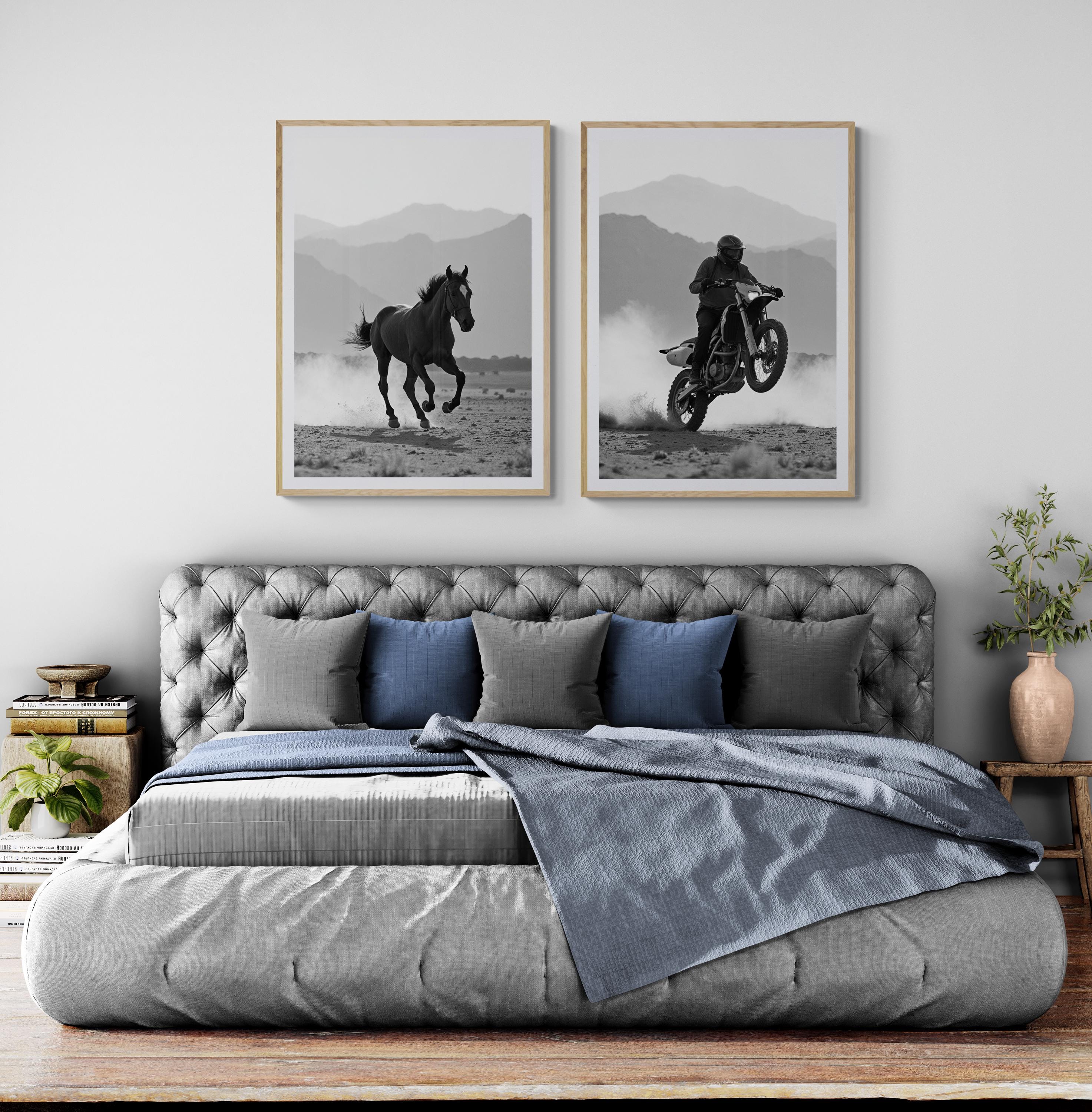 Fine Art Wild Horse Black and White Print - Framed Wild Horse Desert ...