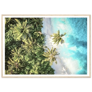 Stampa fotografica aerea artistica di spiaggia - Stampa fotografica artistica incorniciata - Arte murale oceanica - Arte murale costiera - Decorazione per la casa in spiaggia