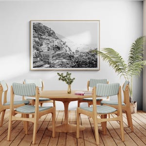 Framed Positano Print – Black and White Amalfi Coast Photography image 7