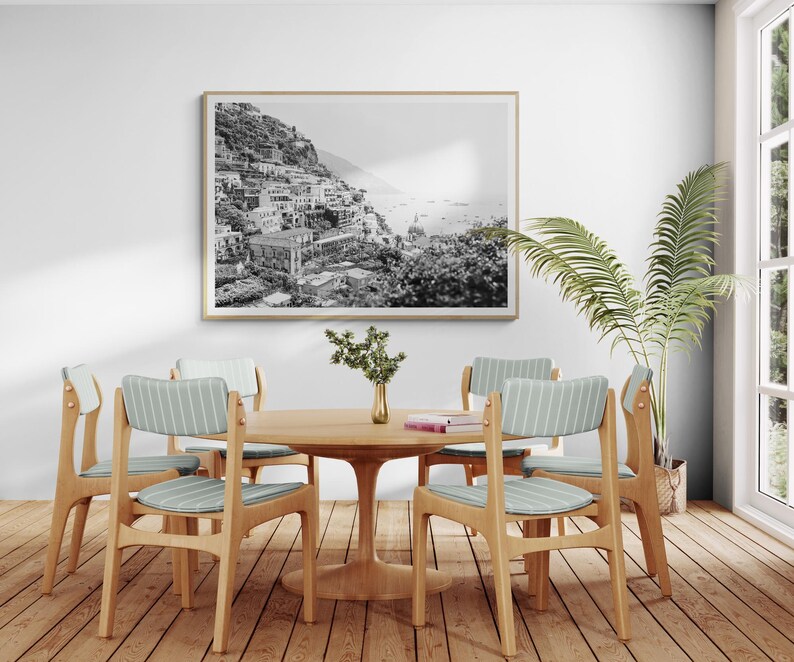 Framed Positano Print – Black and White Amalfi Coast Photography image 7