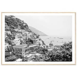 Fine Art Positano Black and White Print - Amalfi Coast Italy Framed Fine Art Photography - Italy Coastal Wall Art Home Decor