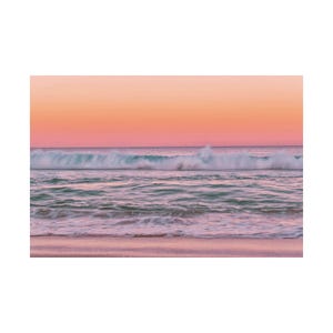 Fine Art Ocean Photography - Unframed Print of Sunset at Beach - Ocean Waves Coastal Wall Decor Beach Sunset Art Minimalist Home Decor