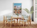 NYC Rooftop Dogs Print - Funny Dogs in New York Framed Fine Art Print  - Manhattan Skyline Wall Art - Animal Wall Décor