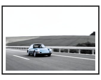 Vintage Porsche 911 Carrera Print - Framed Black and White Photography - Automotive Wall Art - Classic Car Wall Decor