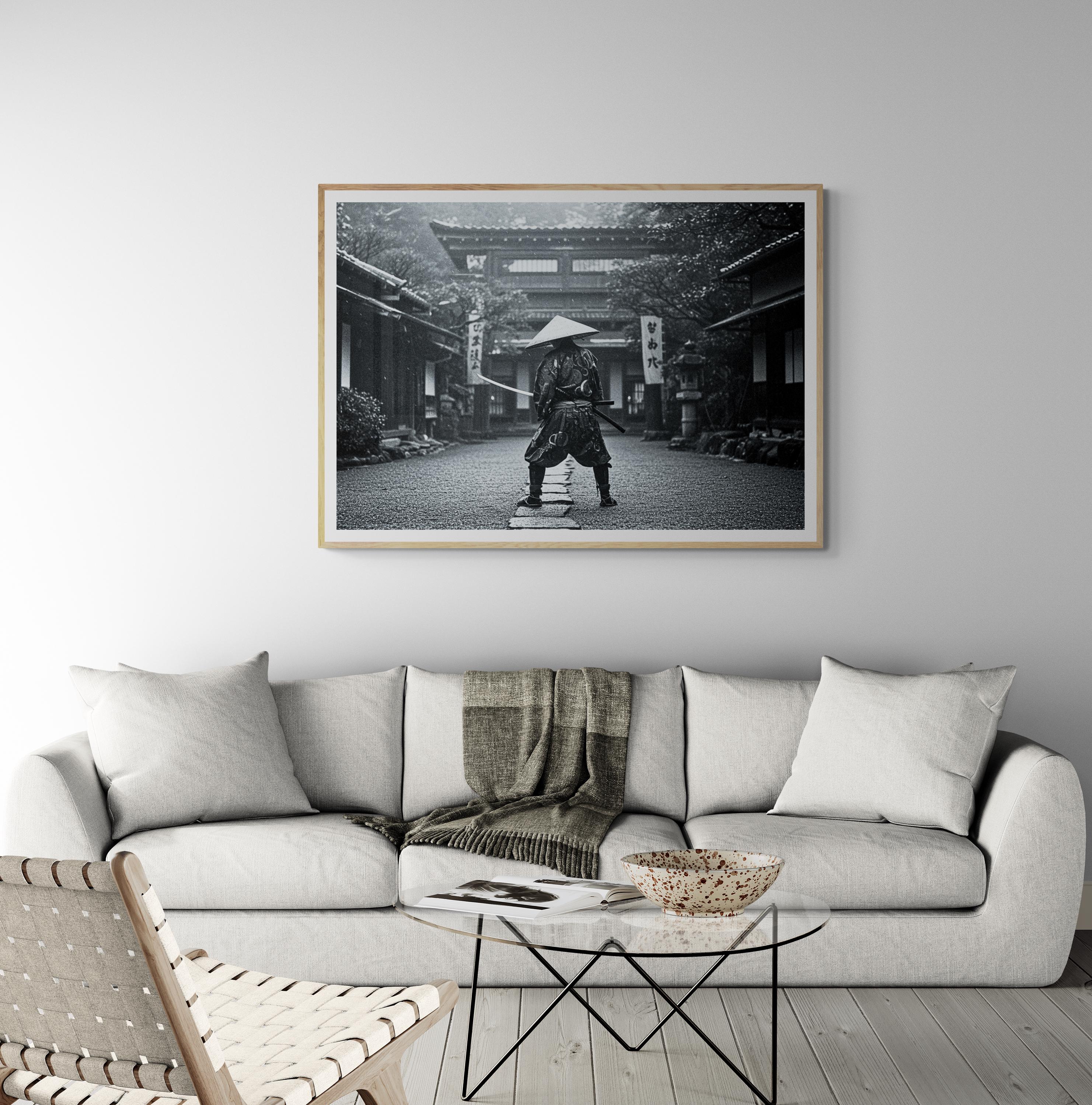 Fine Art Samurai Black and White Print - Samurai Warrior in Traditional ...