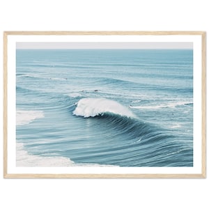 Fine Art Ocean Surf Print - Minimalist Ocean Surfing Fine Art Photography Print -  Nazare Portugal Surfing Beach House Wall Decor