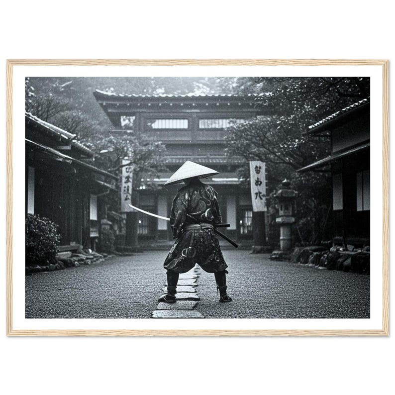 Fine Art Samurai Black and White Print - Samurai Warrior in Traditional ...