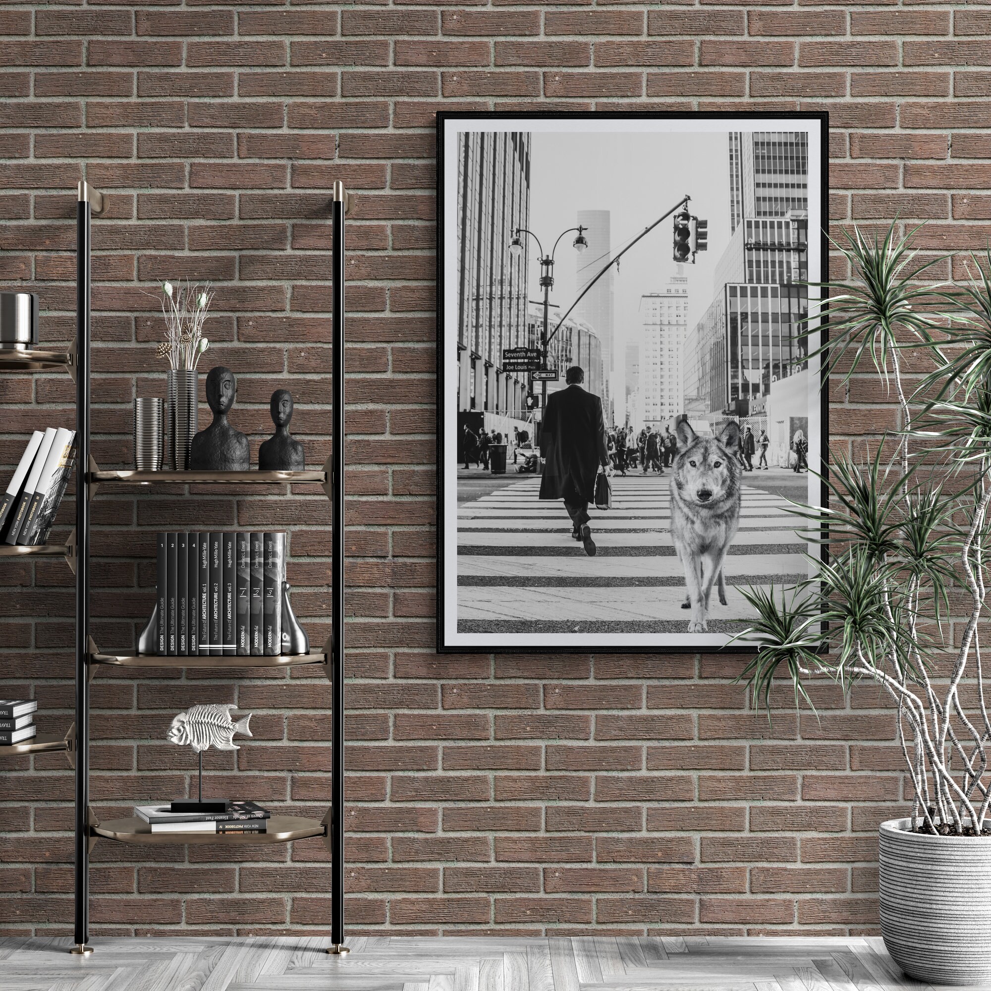 Fine Art Black and White New York Print Wolf in New York Streets New ...