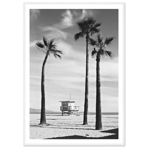 Lámina con palmeras de Venice Beach - Fotografía en blanco y negro de California enmarcada - Decoración costera para el hogar imagen 8