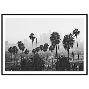 Fine Art California Print -  Los Angeles Skyline Palm Trees Black and White Fine Art Photography Print Wall Decor