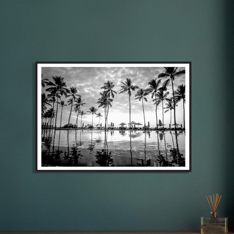 Fine Art Palm Trees Photography Print - Black and White Beach Hotel ...