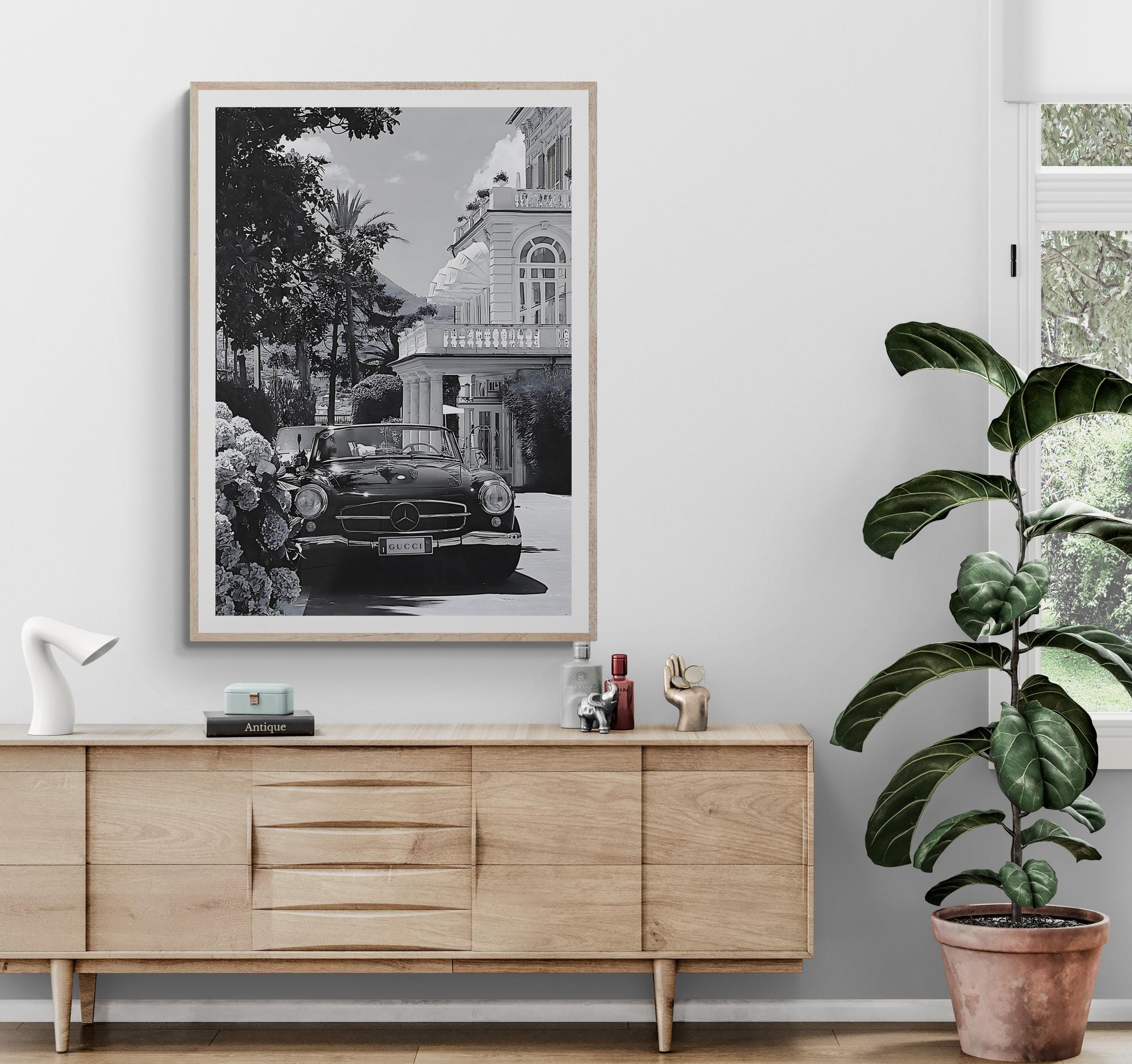 Fine Art Black and White Vintage Mercedes Benz Photography Print