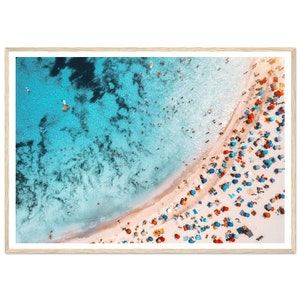 Fine Art Aerial Beach Print - Beach Day Aerial Print Coastal Wall Decor - Framed Fine Art Photography - Home Decor