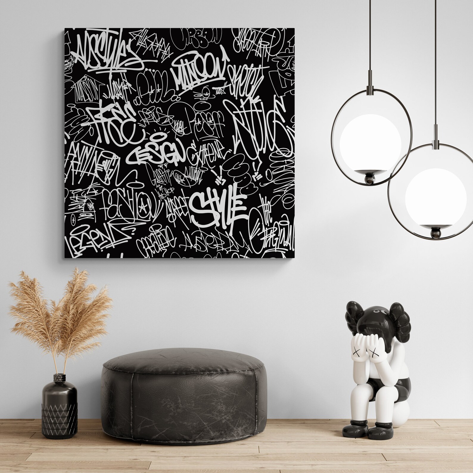 Black and White Graffiti Canvas Art Print – Urban Street Style Decor - Etsy
