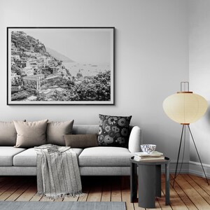 Framed Positano Print – Black and White Amalfi Coast Photography image 6