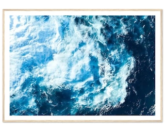 Fine Art Aerial Ocean Print - Swirling Ocean Waves Sea Photography - Framed Fine Art Ocean Photography Home Decor