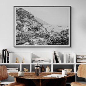 Framed Positano Print – Black and White Amalfi Coast Photography image 5